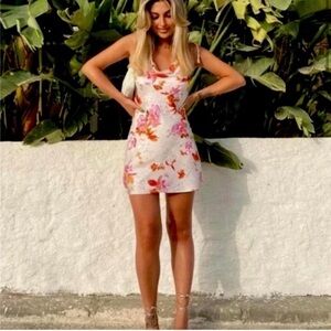 Zara Pink and White Floral Mini Dress